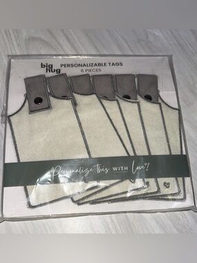 NWT glory Haus big hug Personalizable Canvas Tags 6 pack for blanket/throw